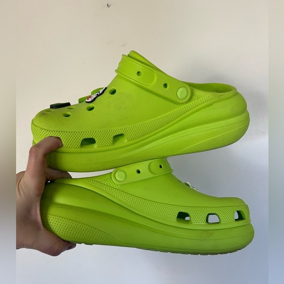 Lime Green Crocs Mega Crush Clogs - Picture 7 of 7